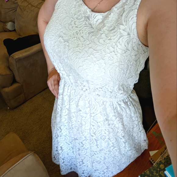 ๐ค Charming Charlie white lace mini dress - Picture 3 of 13
